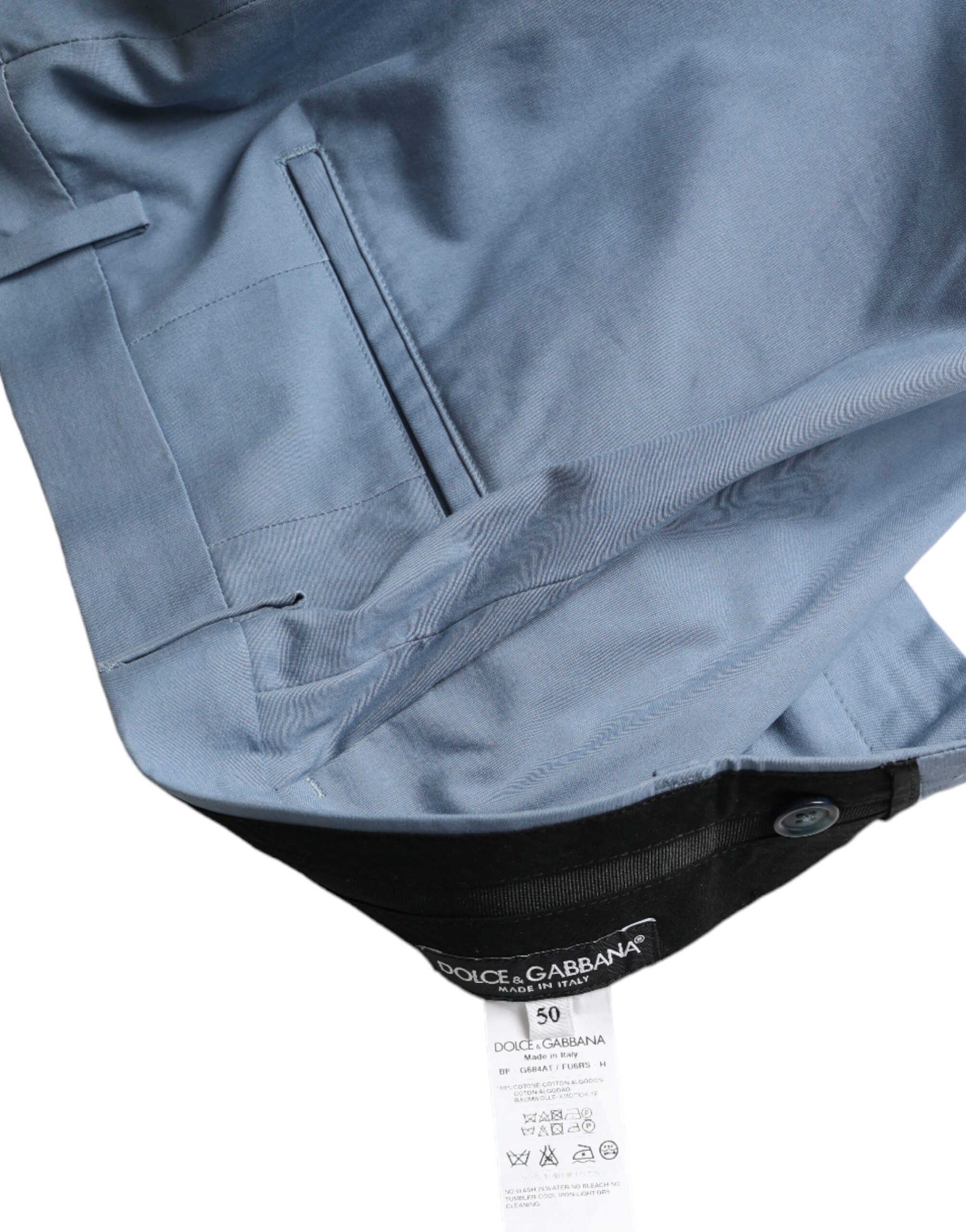 Dolce & Gabbana Sky Blue Cotton Folded Hem Men Bermuda Shorts -   -  Dolce & Gabbana.