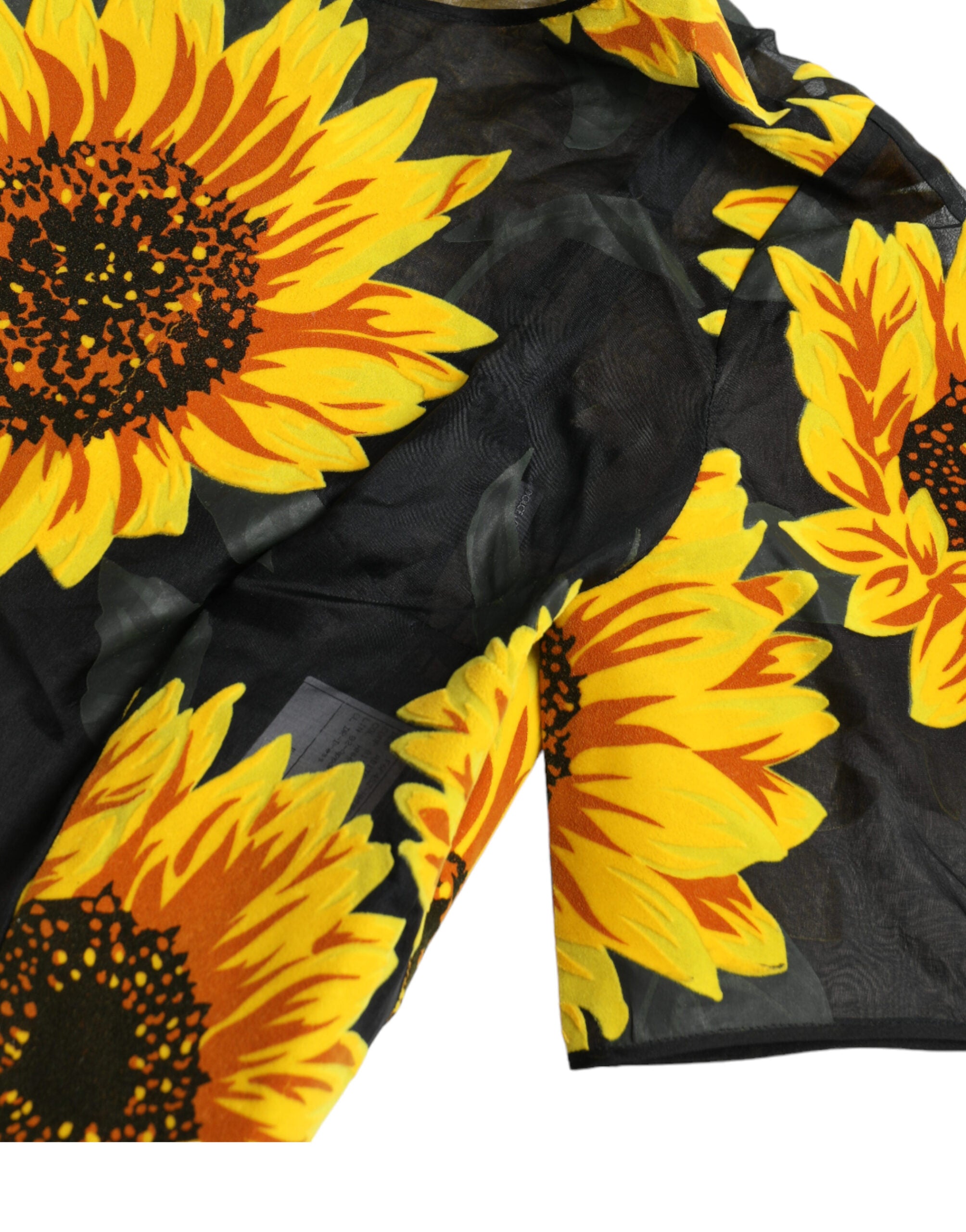 Dolce & Gabbana Black Sunflower Print Nylon A-line Midi Dress -   -  Dolce & Gabbana.