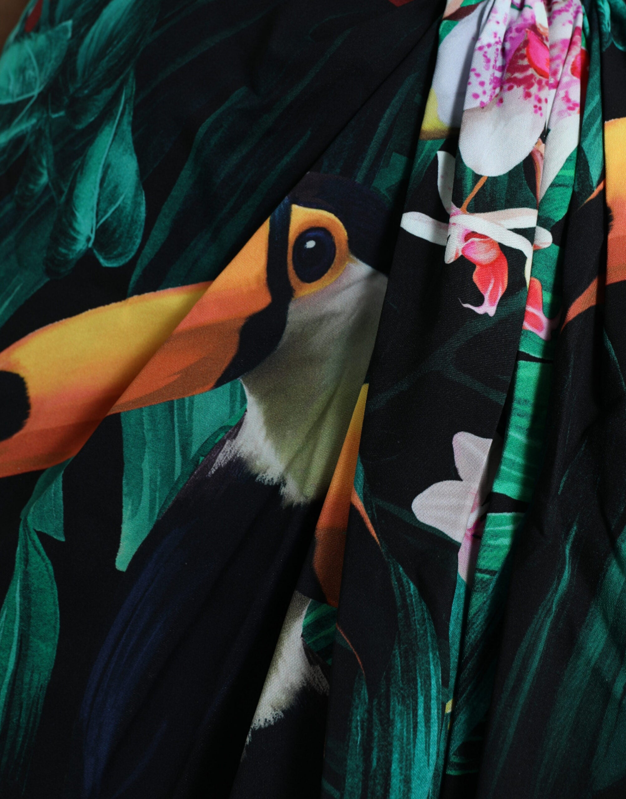 Dolce & Gabbana Green Tropical Jungle Print One Shoulder Midi Dress -   -  Dolce & Gabbana.