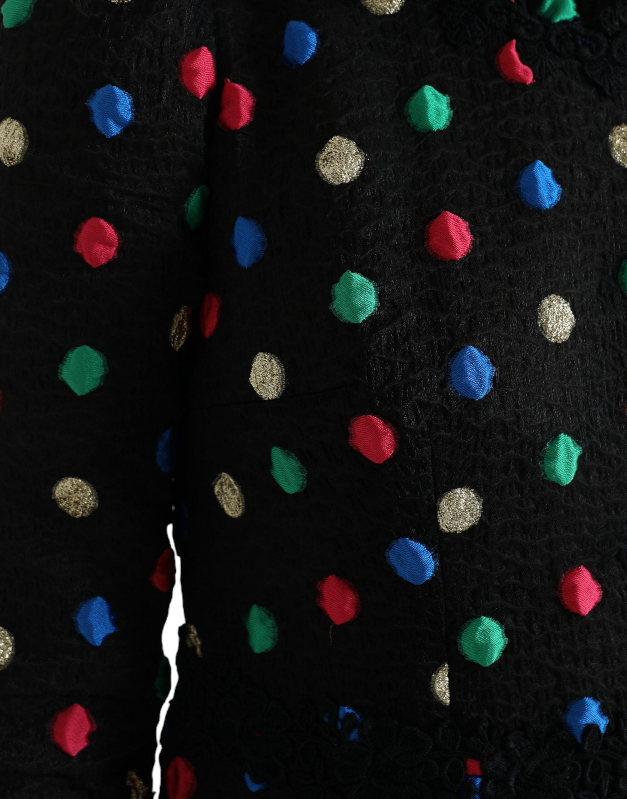 Dolce & Gabbana Black Polka Dot Ruffle Cotton Midi Dress -   -  Dolce & Gabbana.