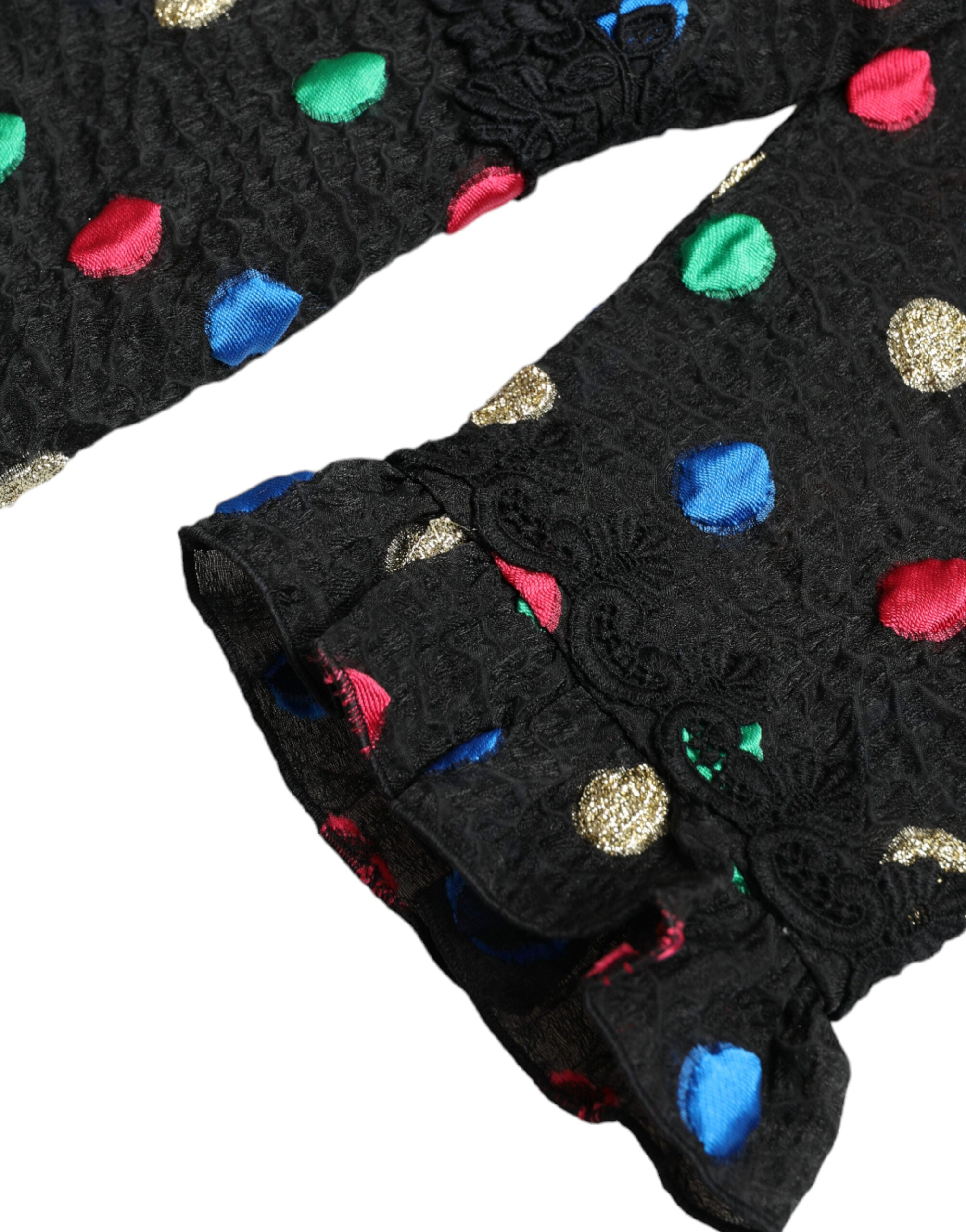 Dolce & Gabbana Black Polka Dot Ruffle Cotton Midi Dress -   -  Dolce & Gabbana.