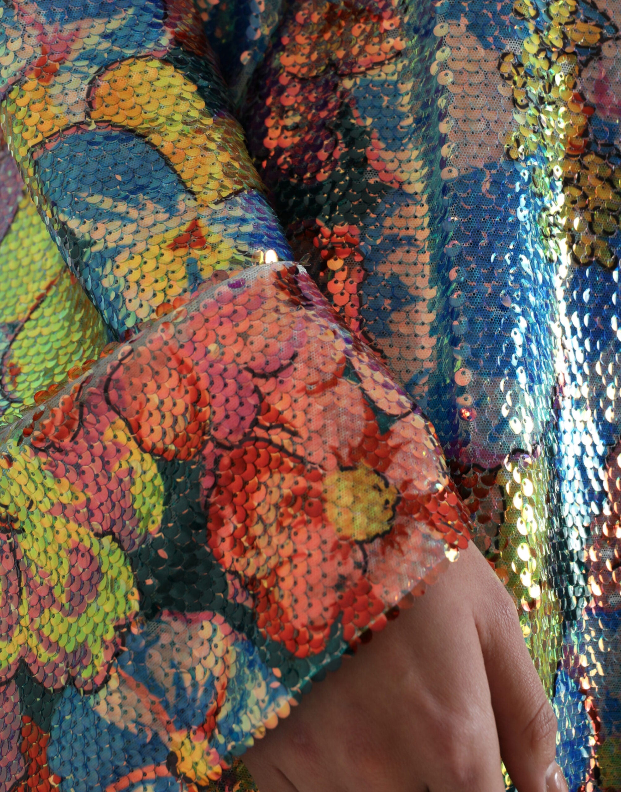 Dolce & Gabbana Multicolor Floral Sequined Shift Mini Dress -   -  Dolce & Gabbana.