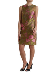 Dolce & Gabbana Brown Floral Jacquard Sleeveless Mini Dress -   -  Dolce & Gabbana.