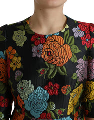 Dolce & Gabbana Black Floral Embroidery Knee Length Dress -   -  Dolce & Gabbana.