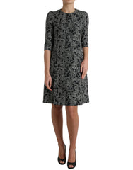 Dolce & Gabbana Black Chevron Polyester Shift Mini Dress -   -  Dolce & Gabbana.