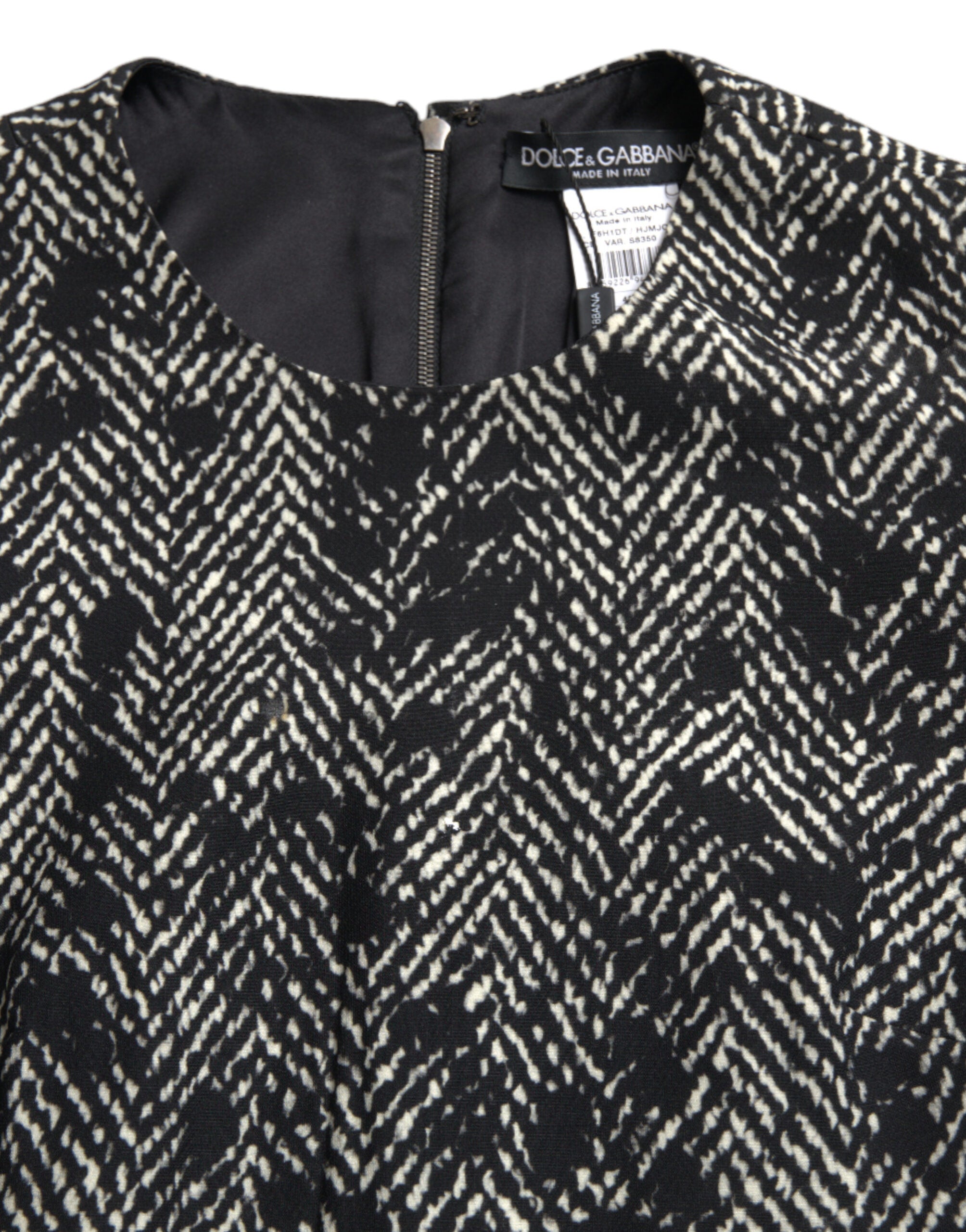 Dolce & Gabbana Black Chevron Polyester Shift Mini Dress -   -  Dolce & Gabbana.