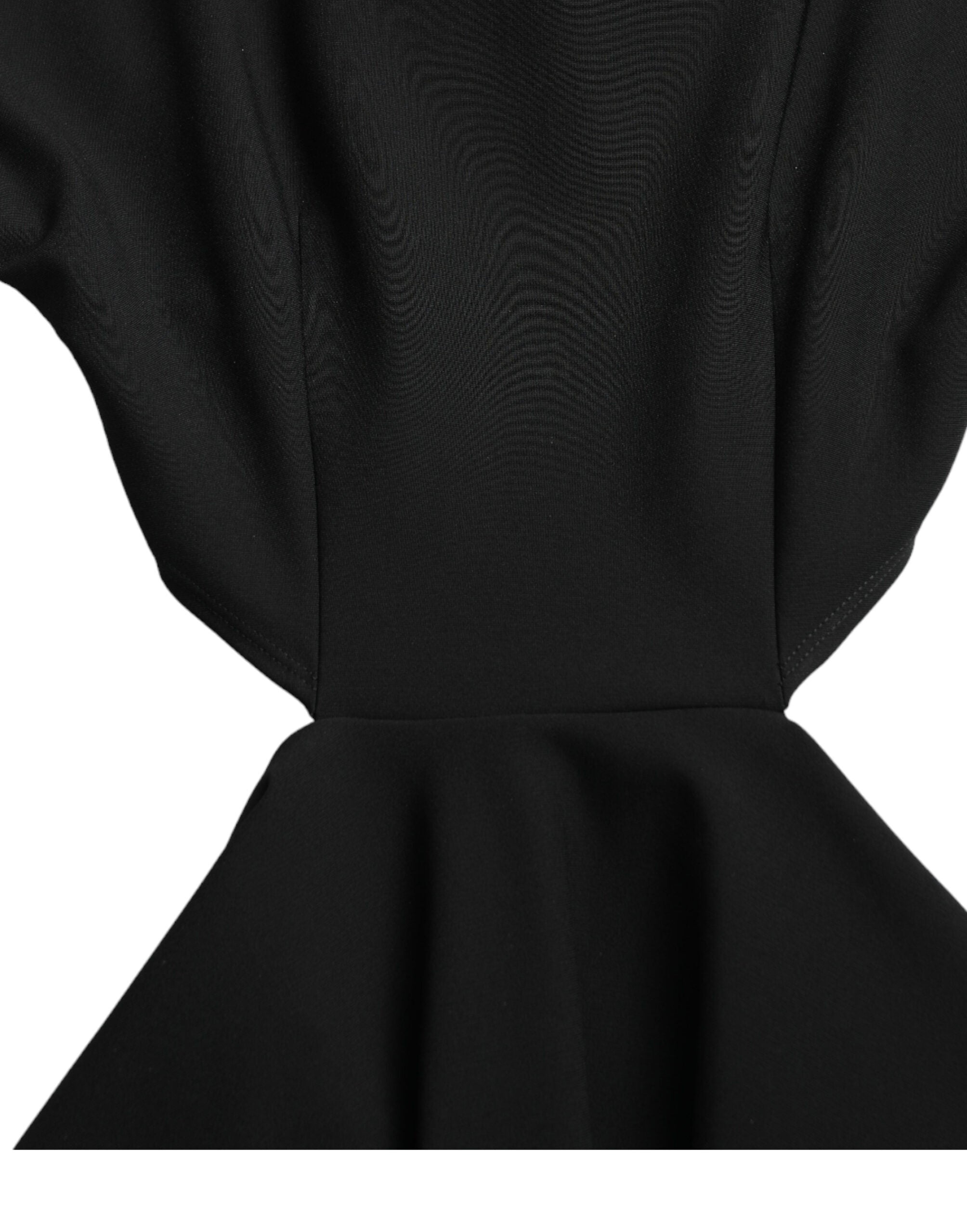 Dolce & Gabbana Black Viscose Cut Out A-line Long Sleeves Mini Dress -   -  Dolce & Gabbana.