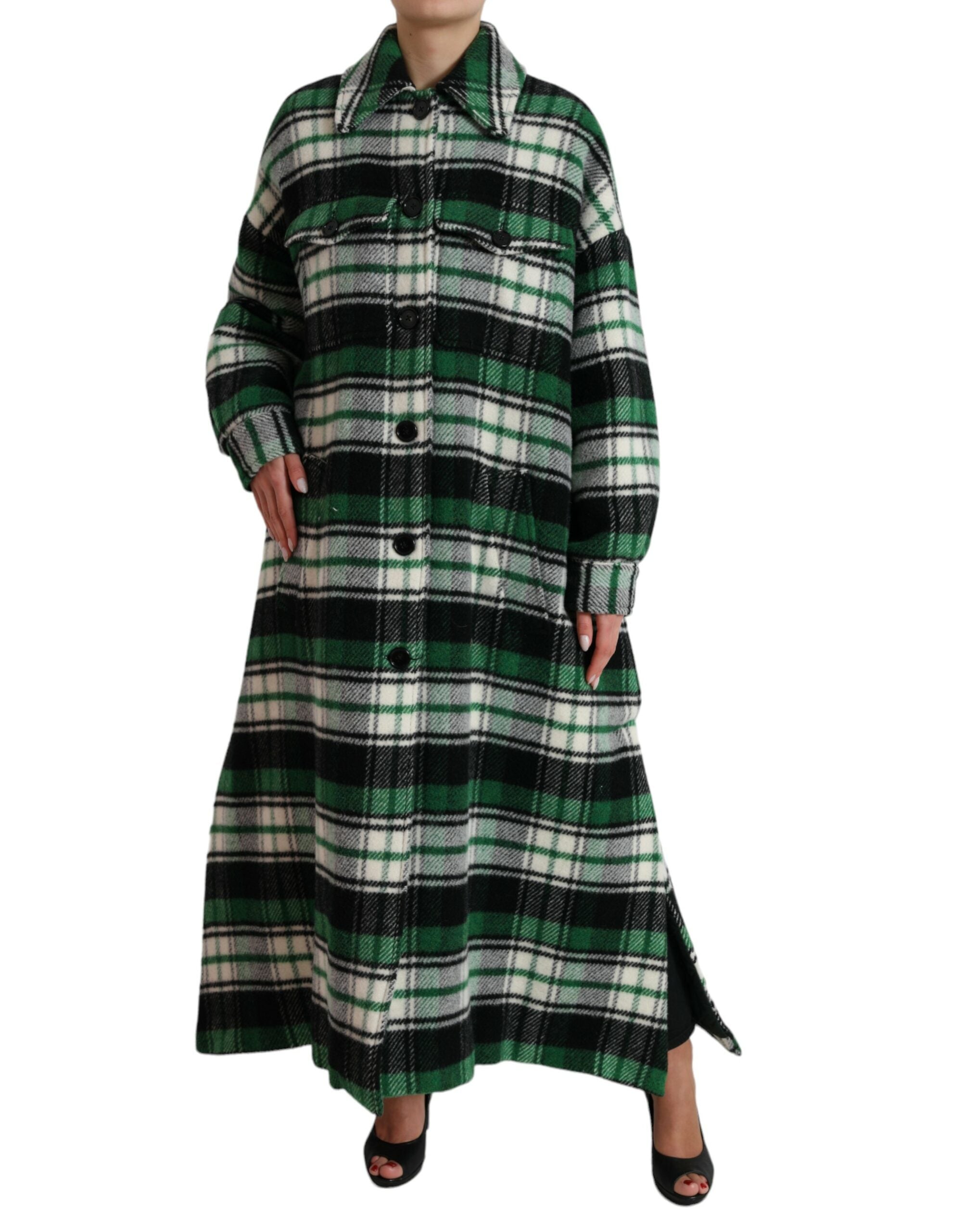 Dolce & Gabbana Green Plaid Long Sleeve Casual Coat Jacket -   -  Dolce & Gabbana.