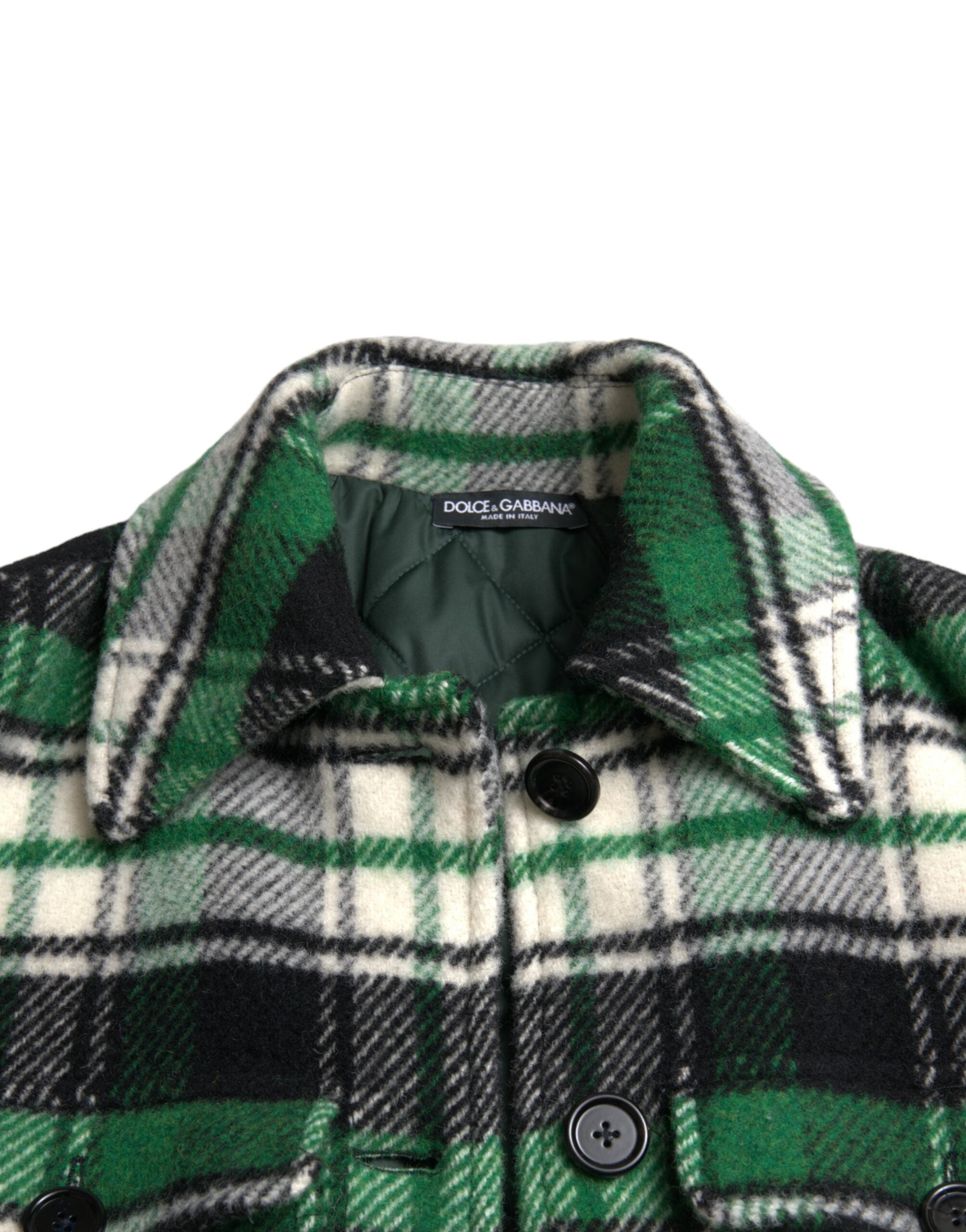 Dolce & Gabbana Green Plaid Long Sleeve Casual Coat Jacket -   -  Dolce & Gabbana.