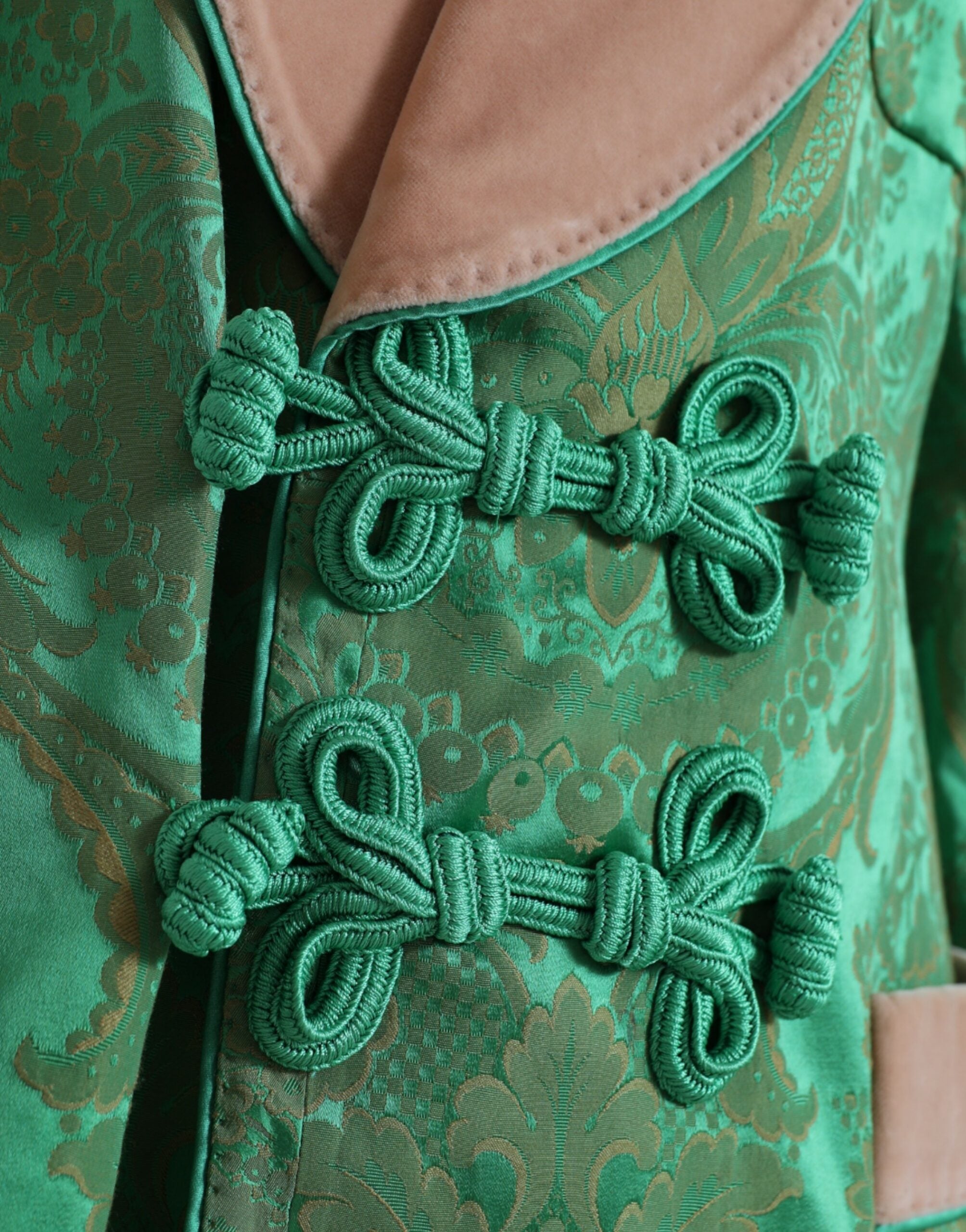 Dolce & Gabbana Green Floral Double Breasted Coat Jacket -   -  Dolce & Gabbana.