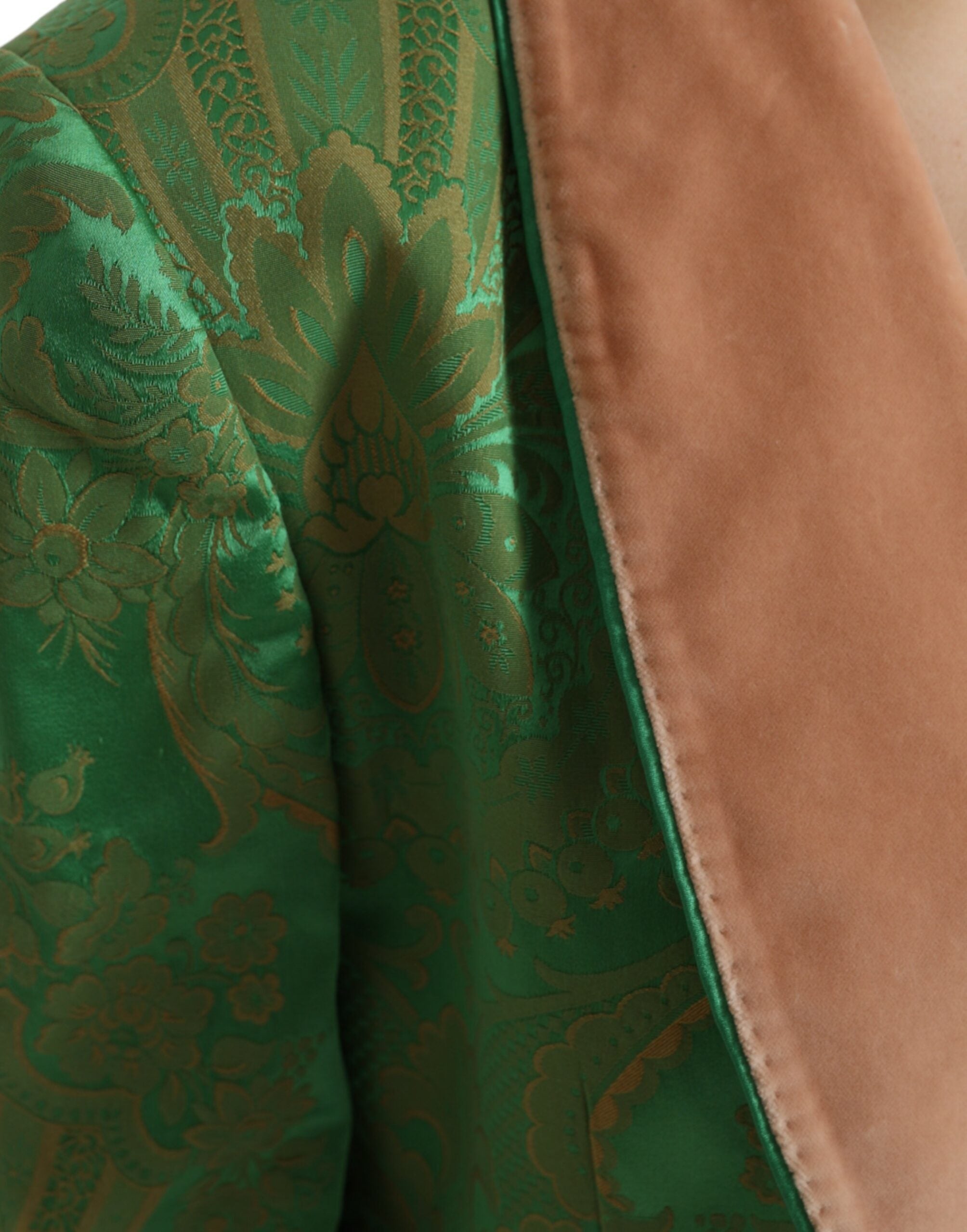 Dolce & Gabbana Green Floral Double Breasted Coat Jacket -   -  Dolce & Gabbana.
