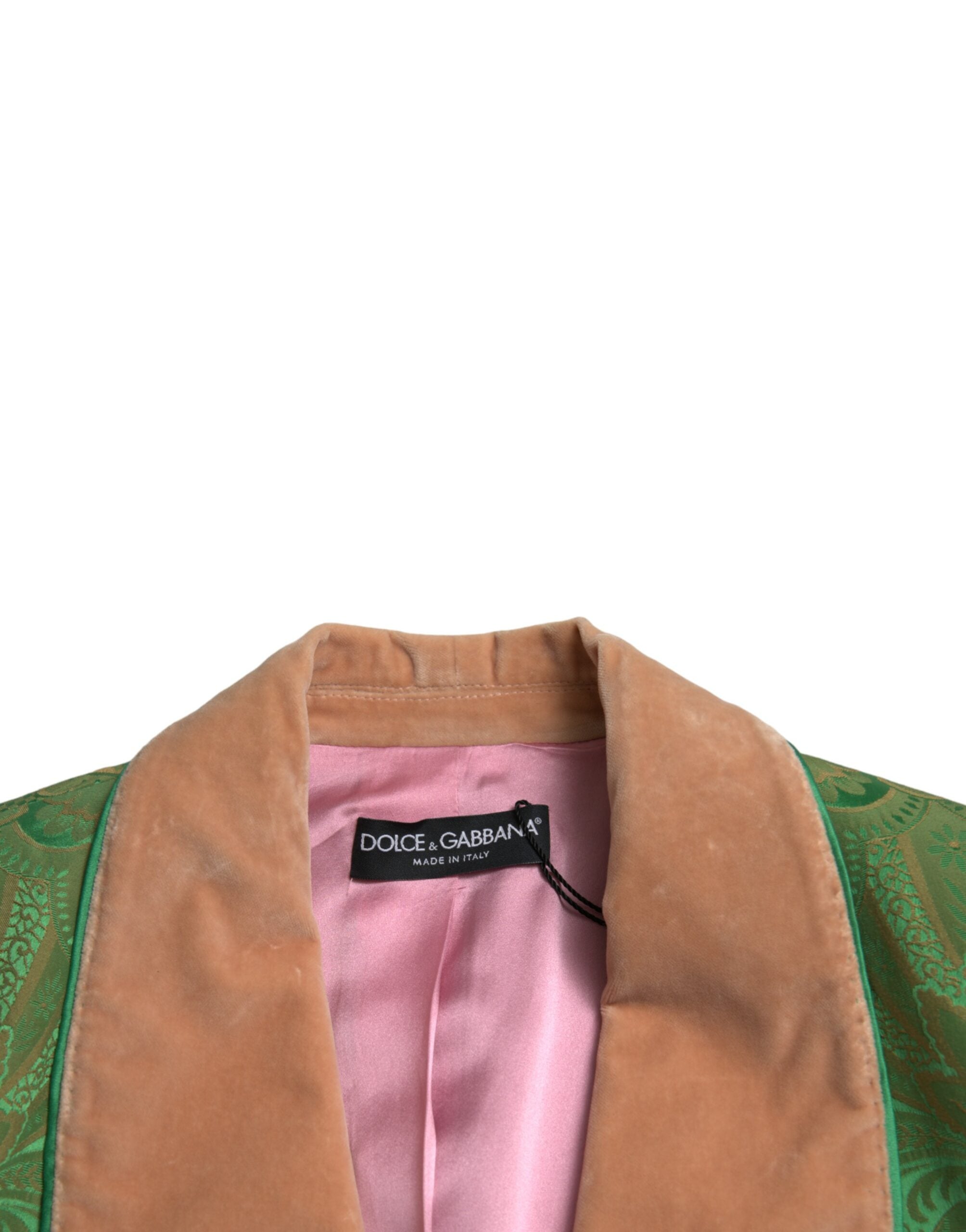Dolce & Gabbana Green Floral Double Breasted Coat Jacket -   -  Dolce & Gabbana.