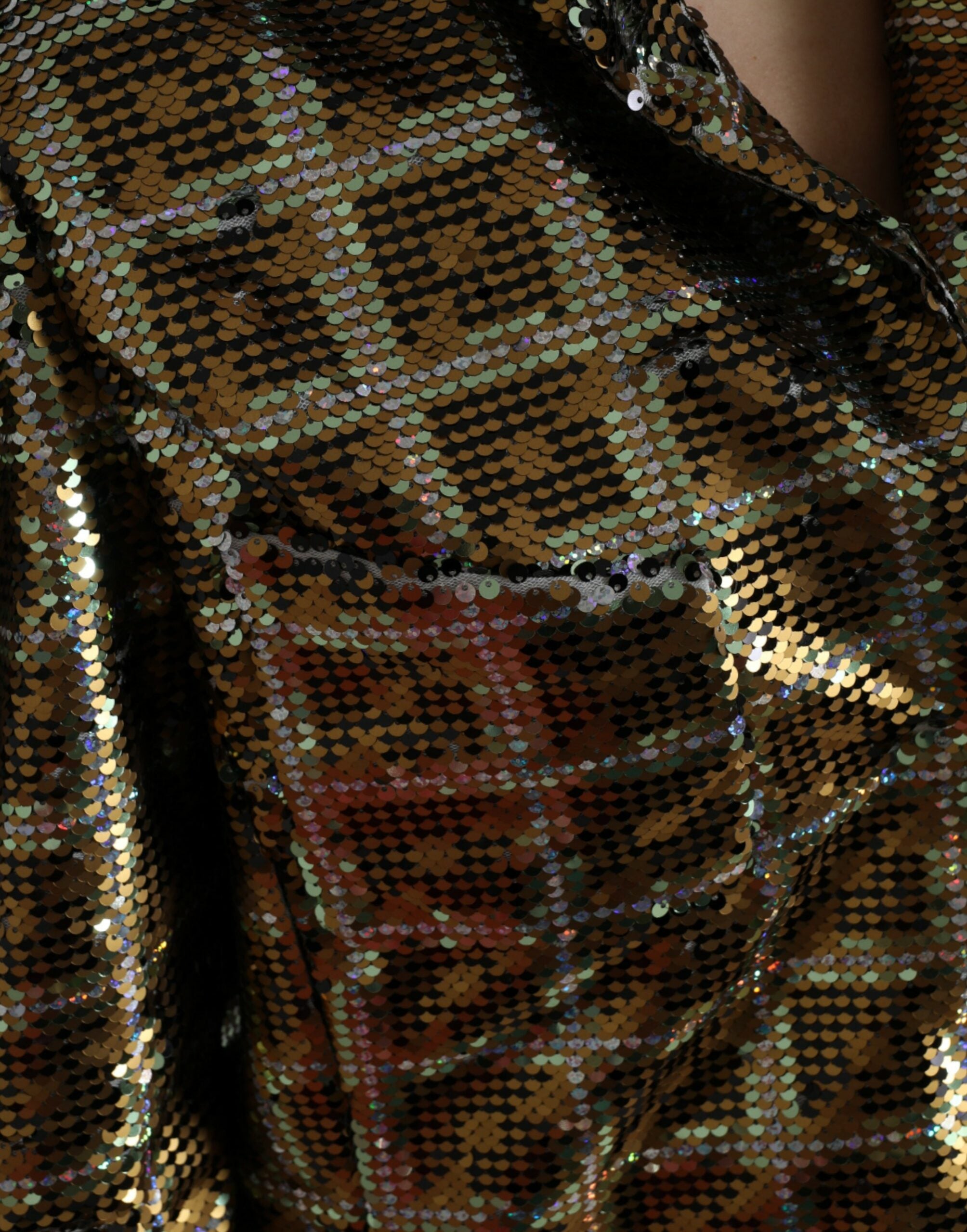 Dolce & Gabbana Multicolor Polyester Sequined Cropped Jacket -   -  Dolce & Gabbana.