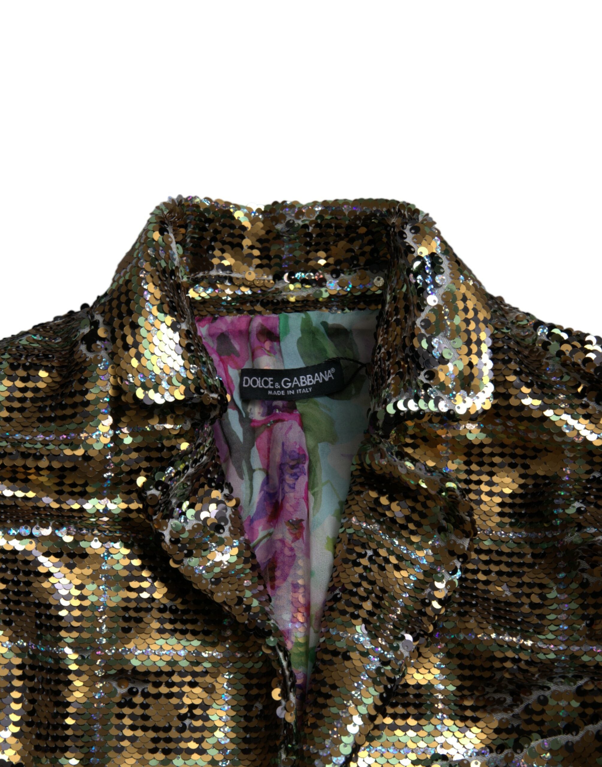 Dolce & Gabbana Multicolor Polyester Sequined Cropped Jacket -   -  Dolce & Gabbana.