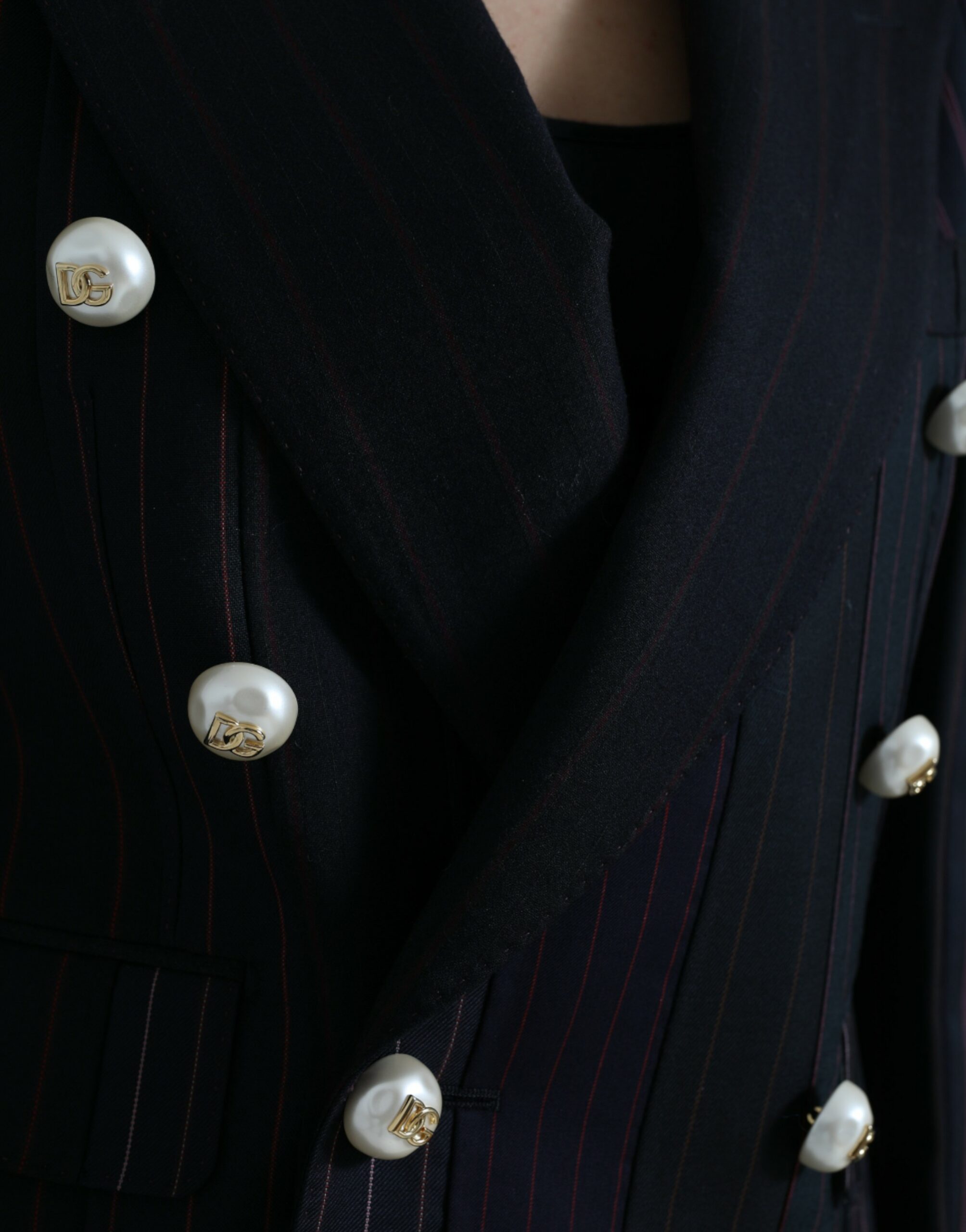 Dolce & Gabbana Black Striped SICILIA Double Breasted Jacket -   -  Dolce & Gabbana.