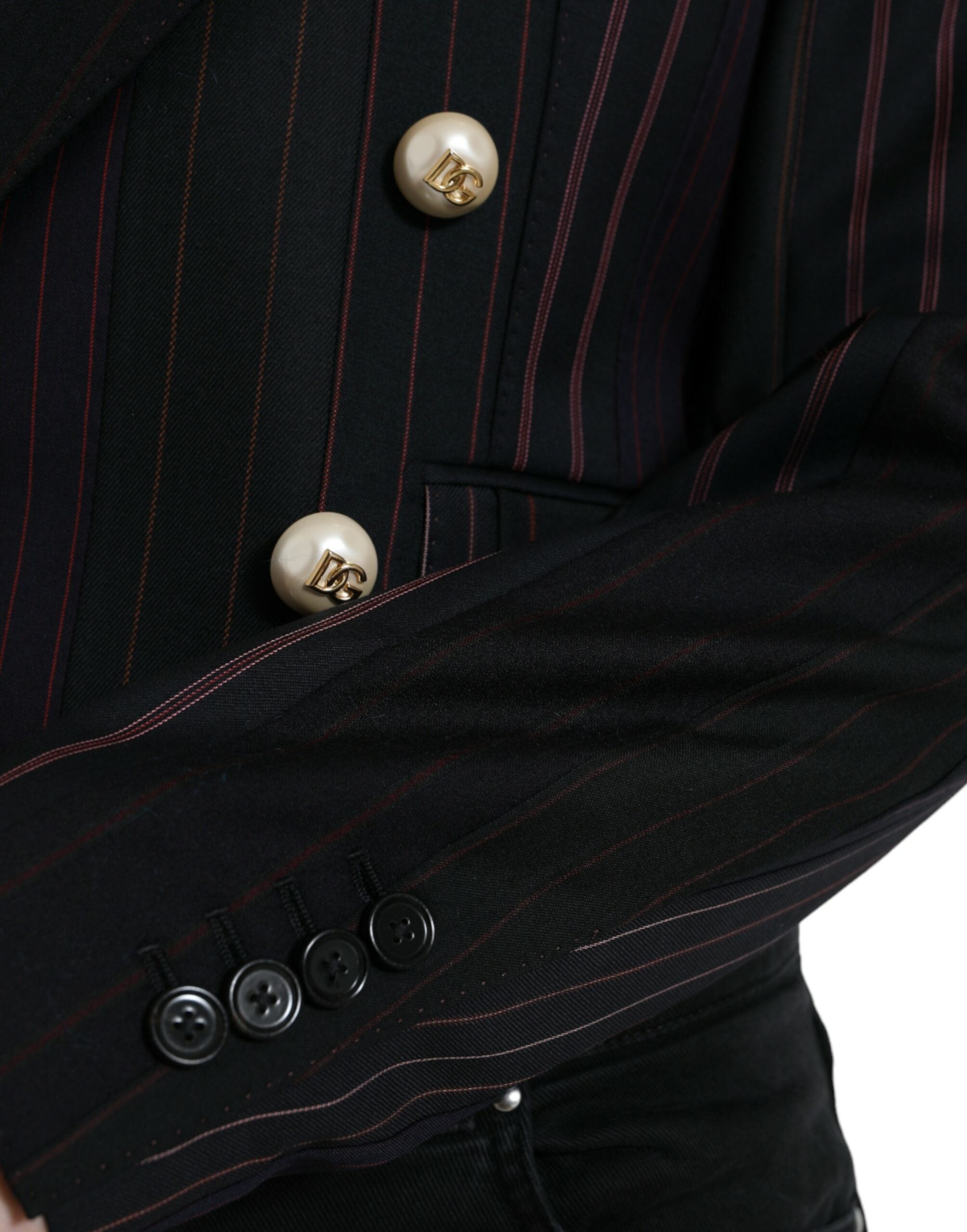 Dolce & Gabbana Black Striped SICILIA Double Breasted Jacket -   -  Dolce & Gabbana.