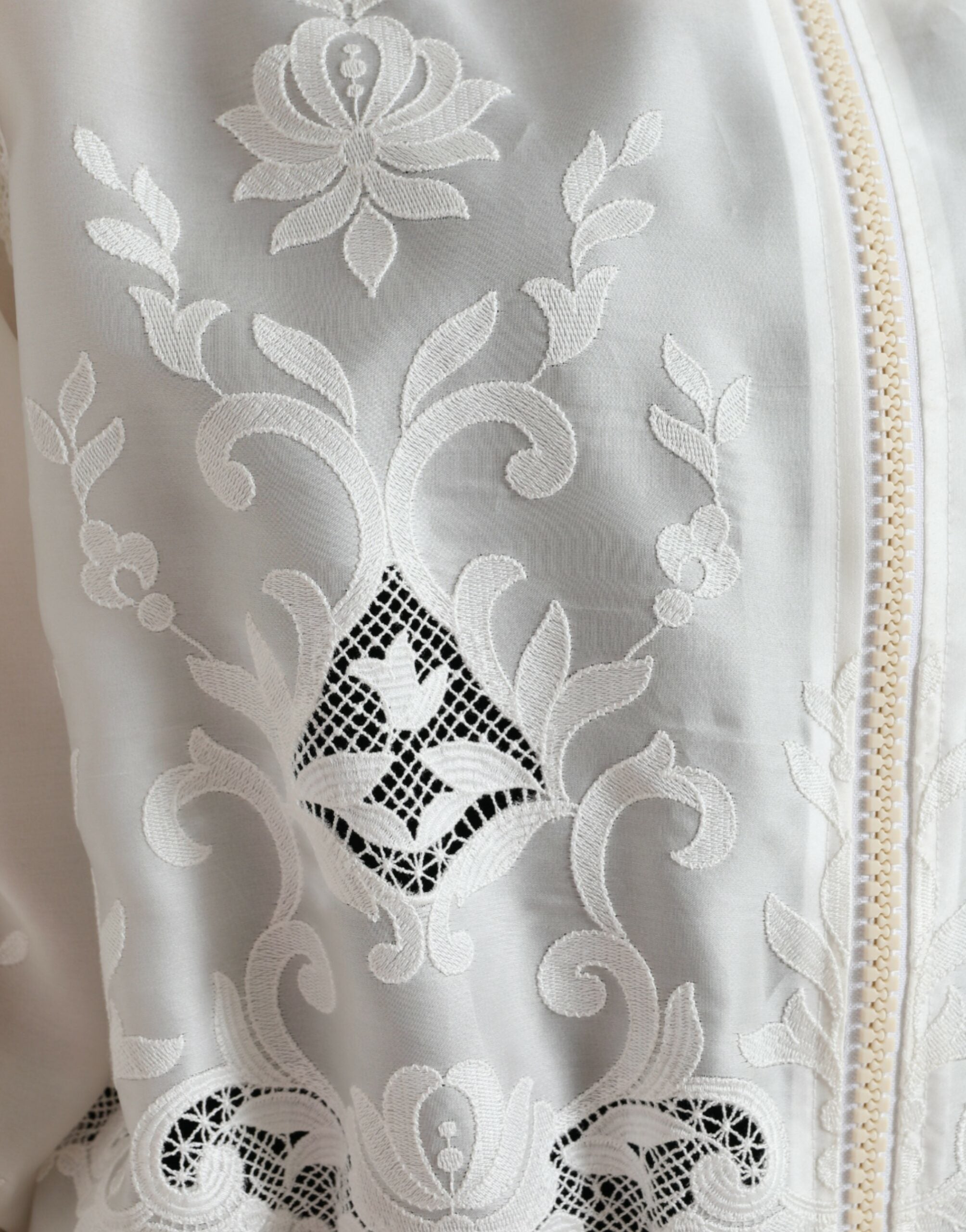 Dolce & Gabbana White Floral Lace Silk Full Zip Bomber Jacket -   -  Dolce & Gabbana.