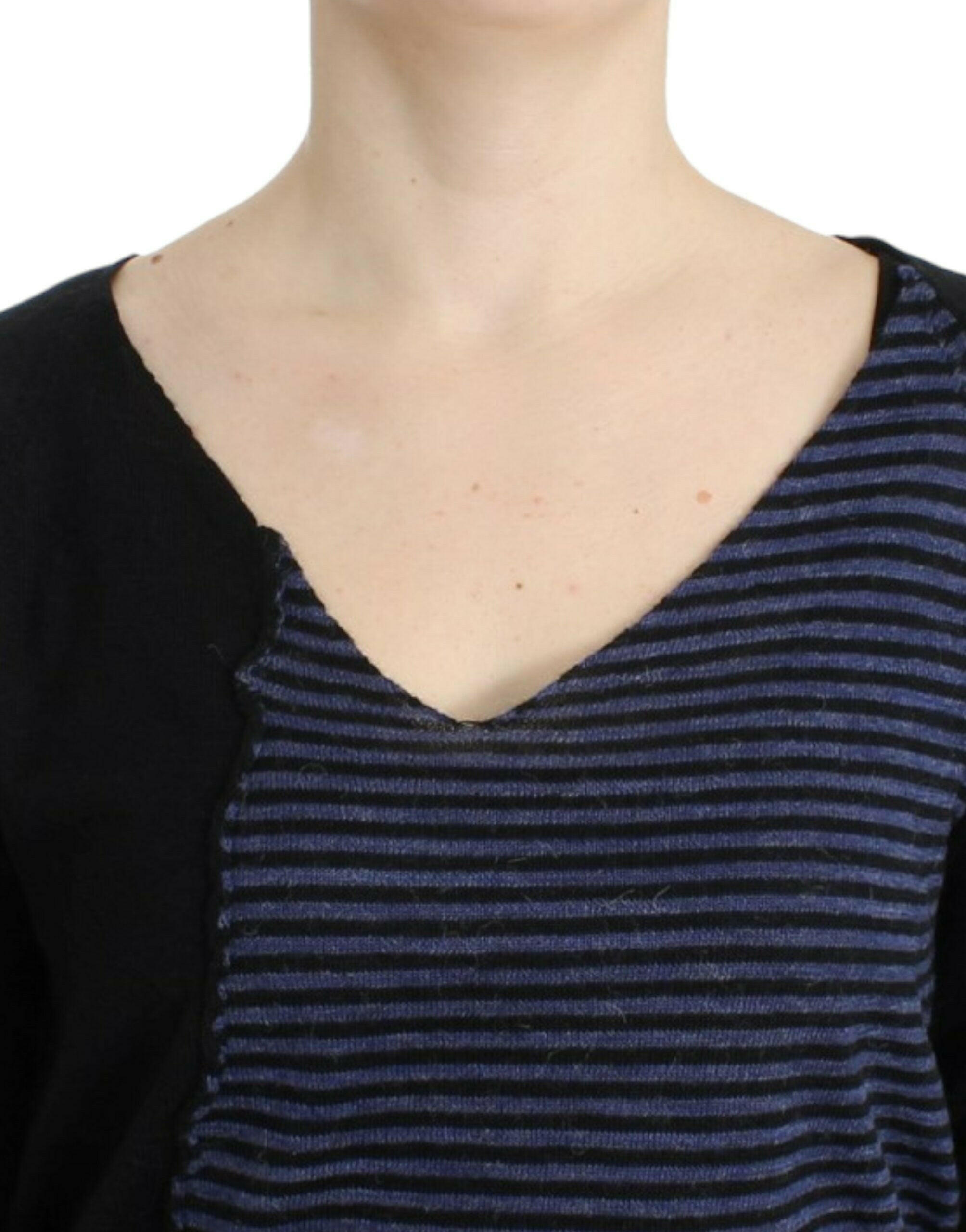 Costume National Black striped V-neck sweater -   -  Costume National.