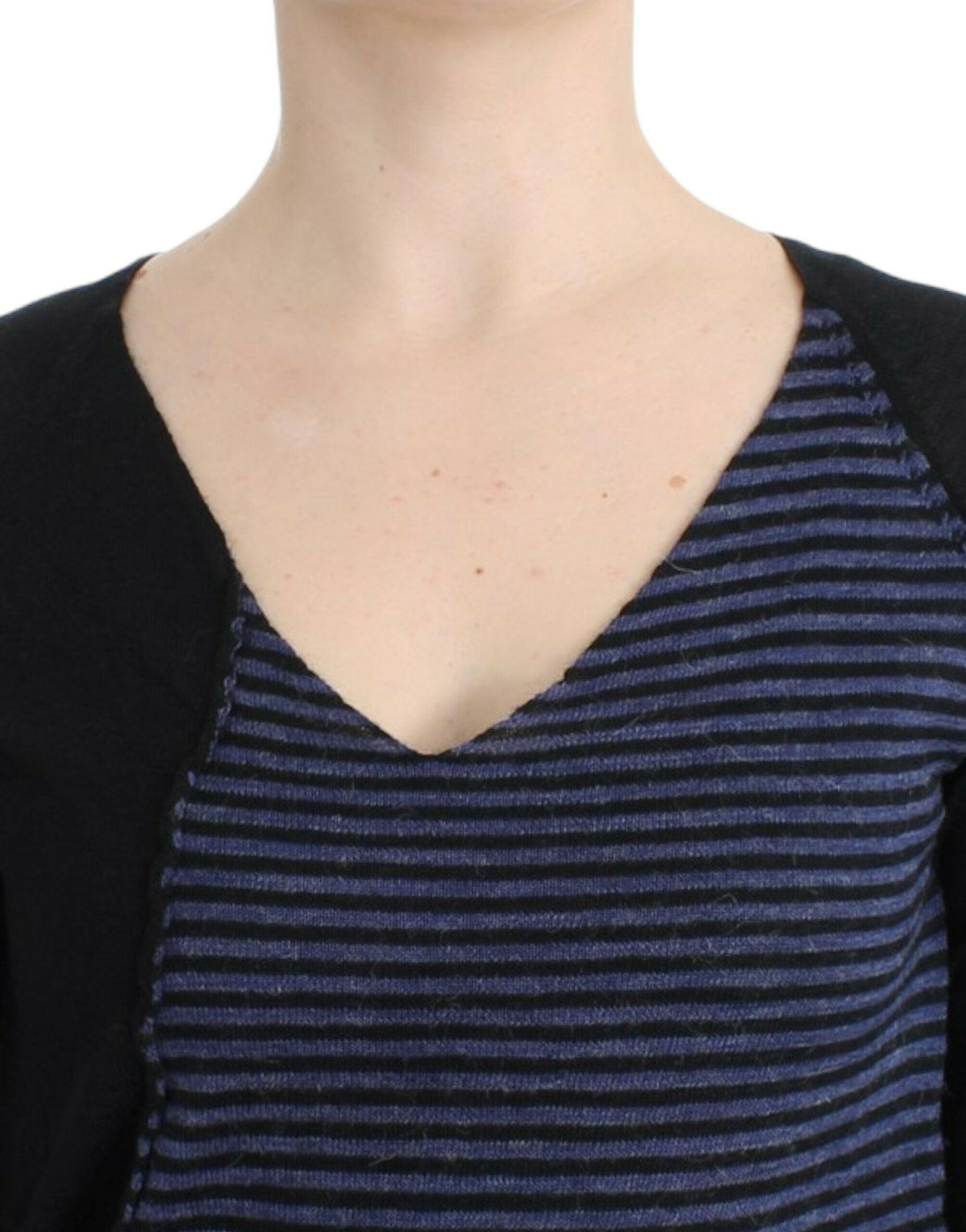 Costume National Black striped V-neck sweater -   -  Costume National.