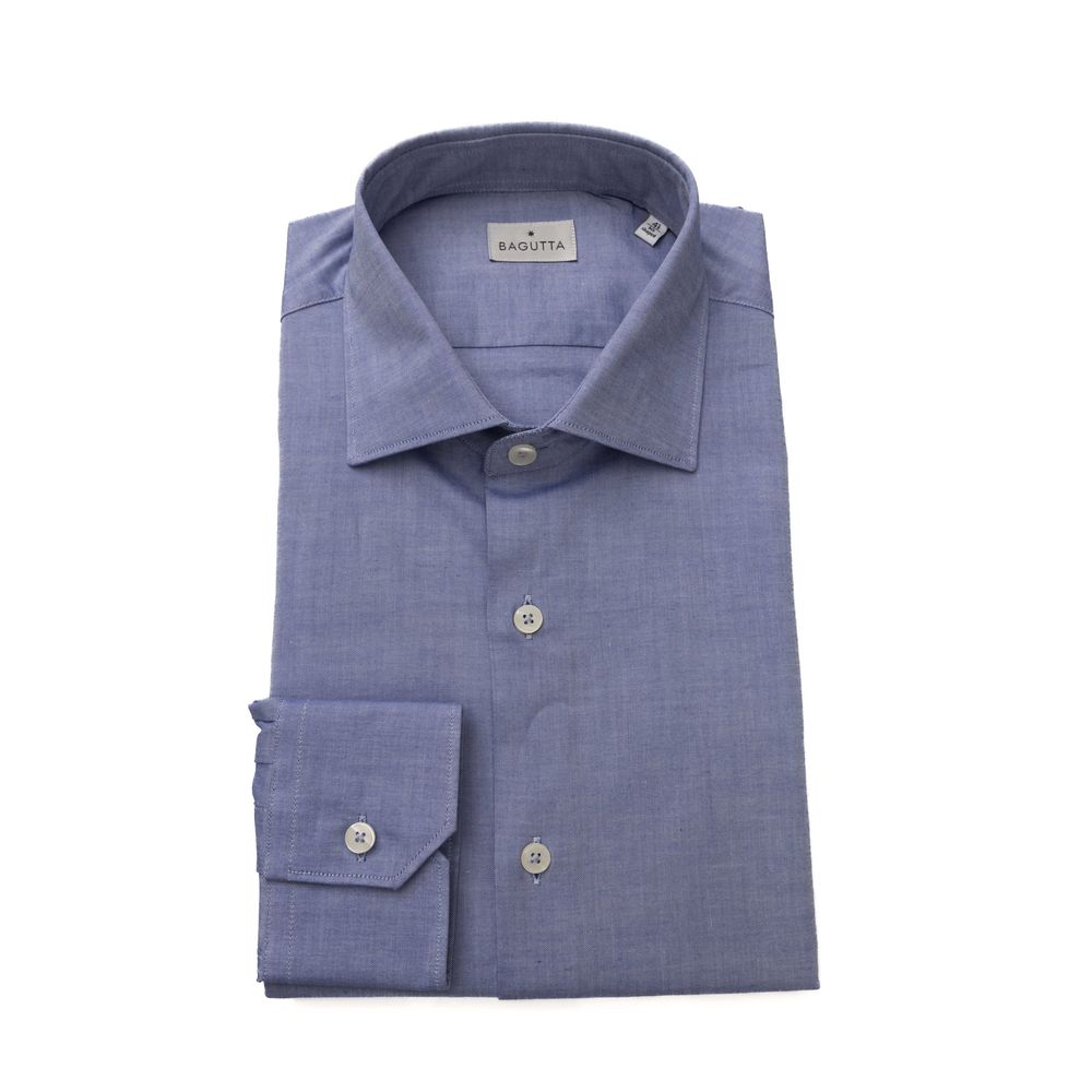 Bagutta Light Blue Cotton Men Shirt -   -  Bagutta.