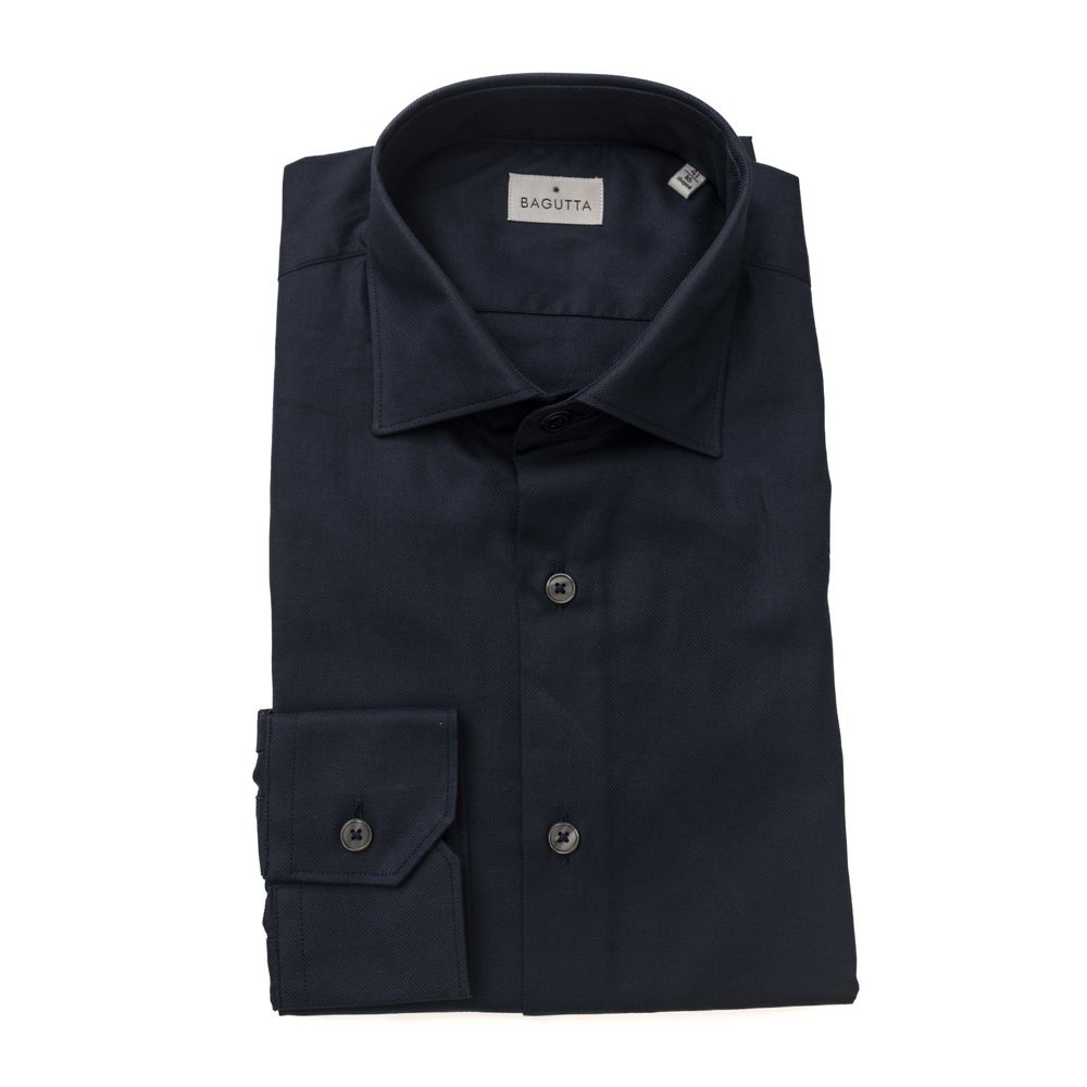 Bagutta Blue Cotton Men Shirt -   -  Bagutta.