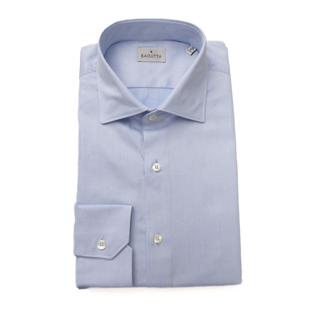 Bagutta Light Blue Cotton Men Shirt -   -  Bagutta.