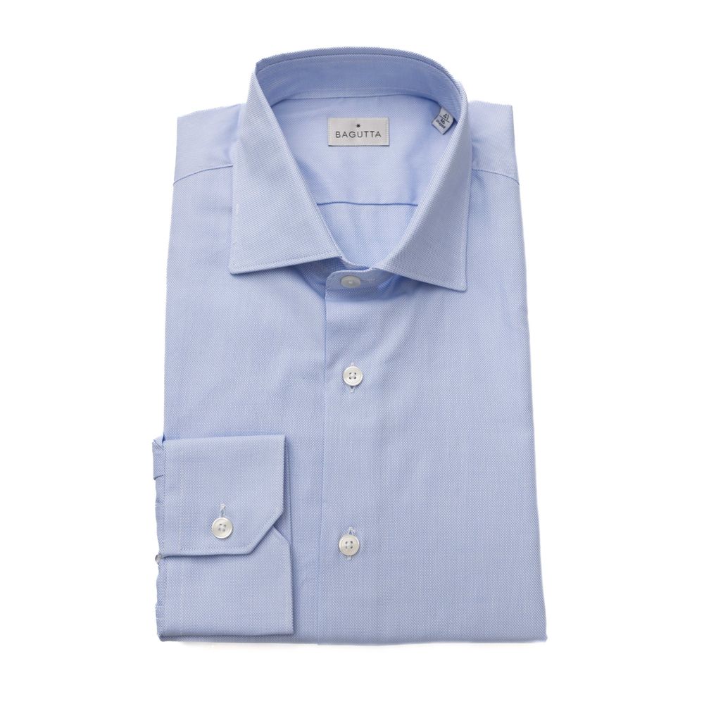 Bagutta Light Blue Cotton Men Shirt -   -  Bagutta.