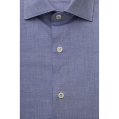 Bagutta Light Blue Cotton Men Shirt -   -  Bagutta.