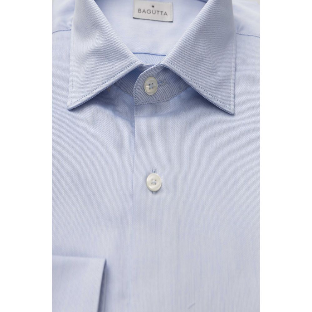 Bagutta Light Blue Cotton Men Shirt -   -  Bagutta.