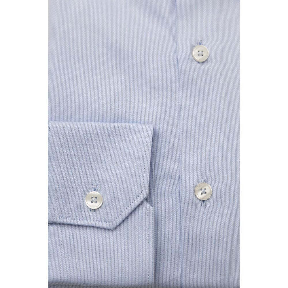 Bagutta Light Blue Cotton Men Shirt -   -  Bagutta.