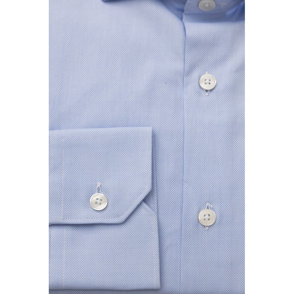 Bagutta Light Blue Cotton Men Shirt -   -  Bagutta.