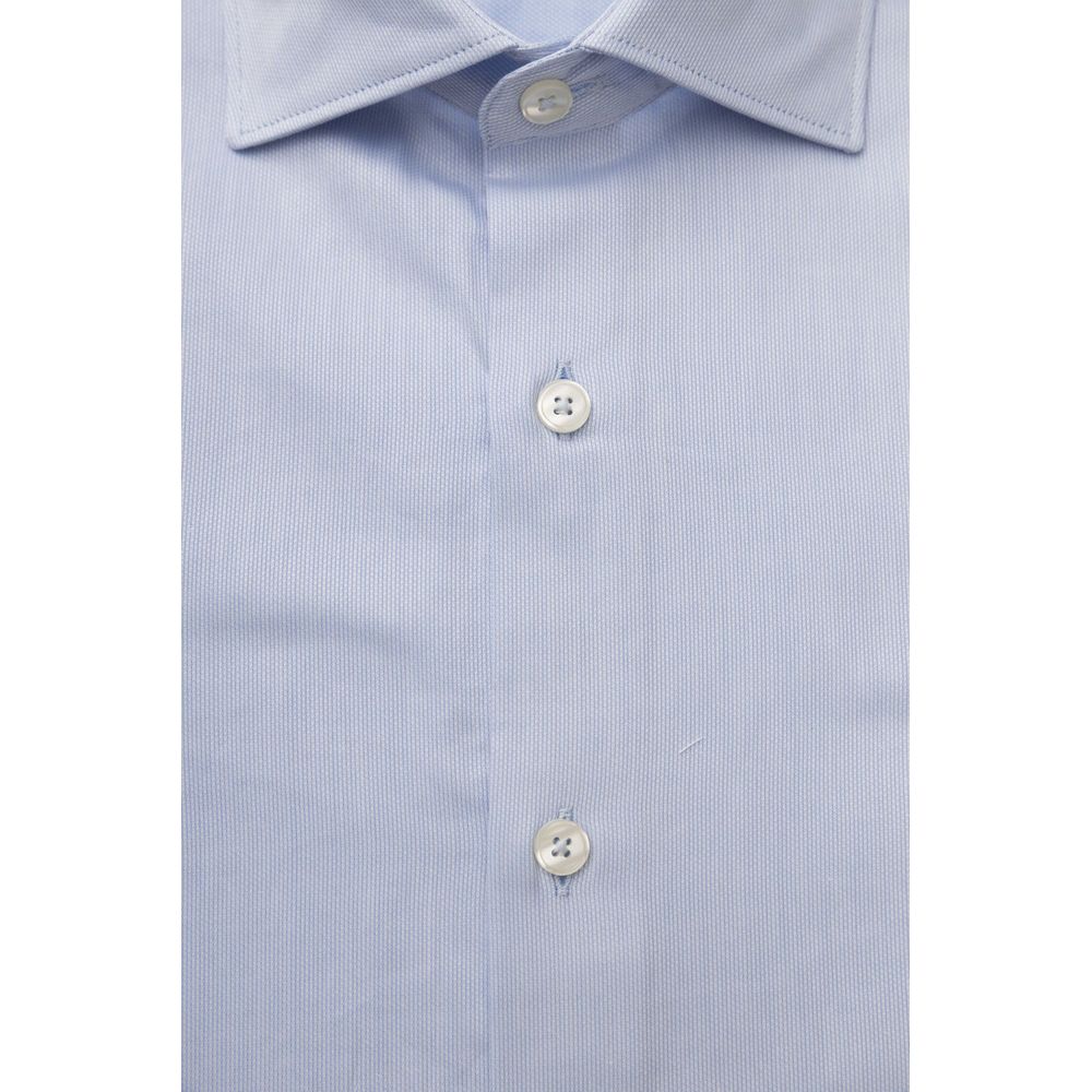 Bagutta Light Blue Cotton Men Shirt -   -  Bagutta.