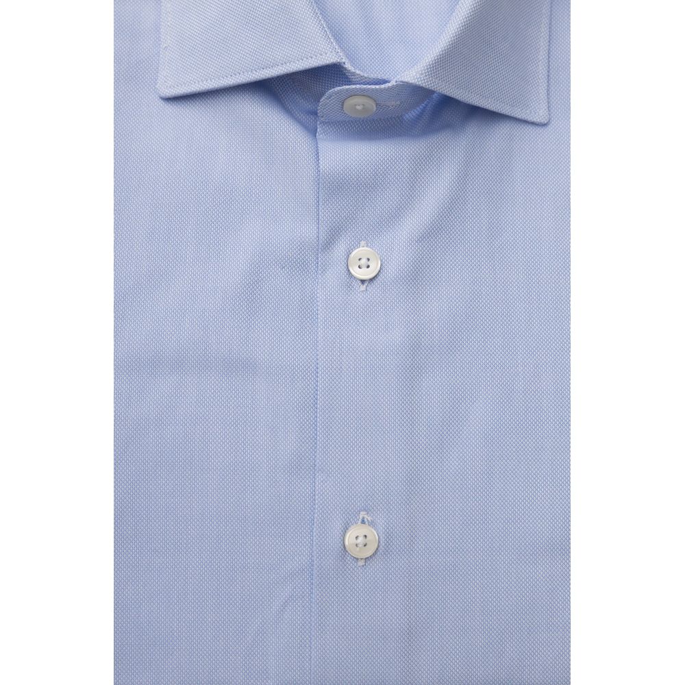 Bagutta Light Blue Cotton Men Shirt -   -  Bagutta.