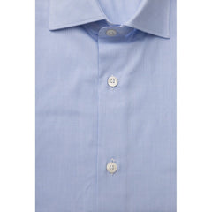 Bagutta Light Blue Cotton Men Shirt -   -  Bagutta.