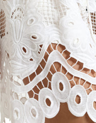 Dolce & Gabbana White Cotton Cutout High Waist Bermuda Shorts -   -  Dolce & Gabbana.