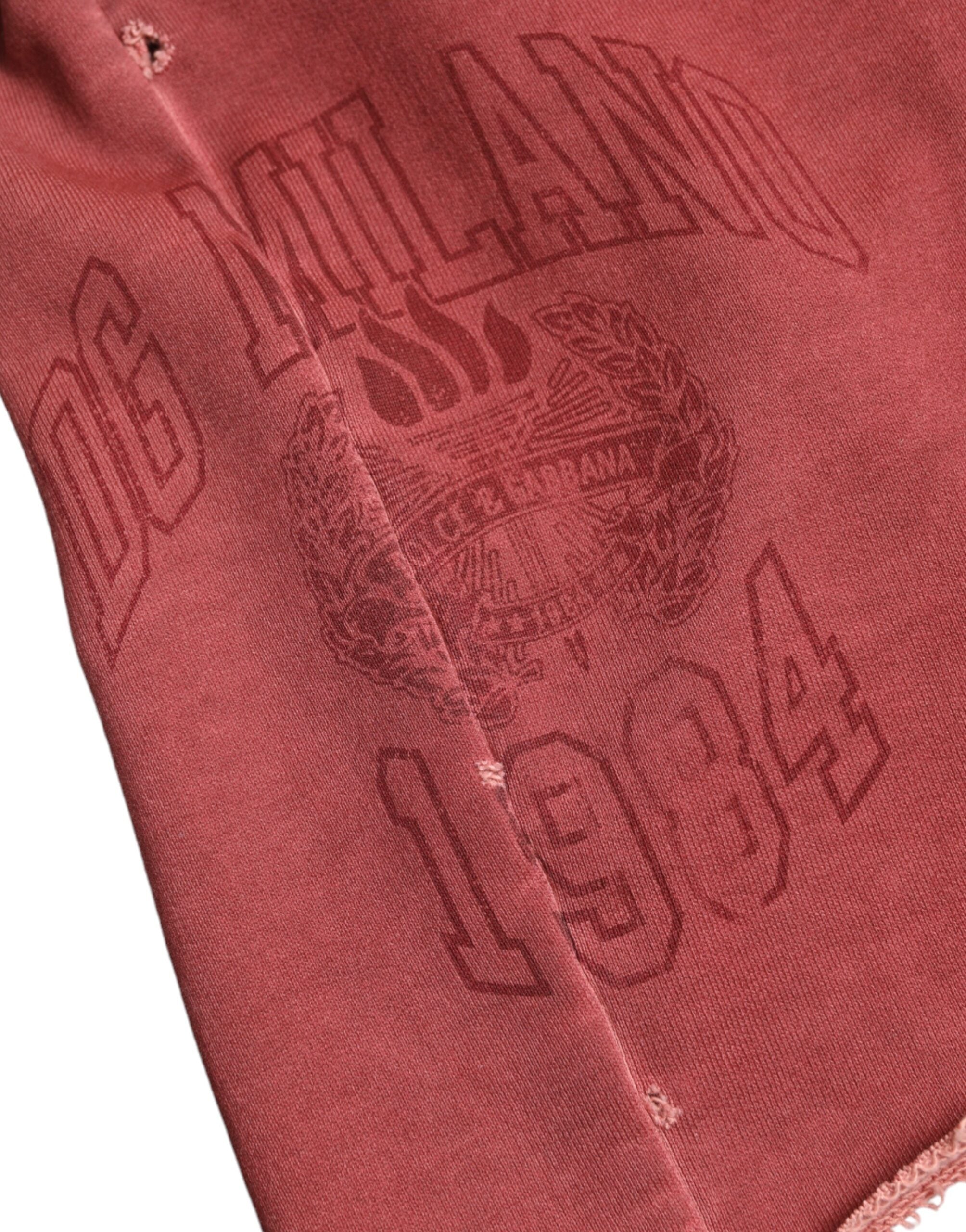 Dolce & Gabbana Maroon Cotton High Waist Sweatshorts Shorts -   -  Dolce & Gabbana.