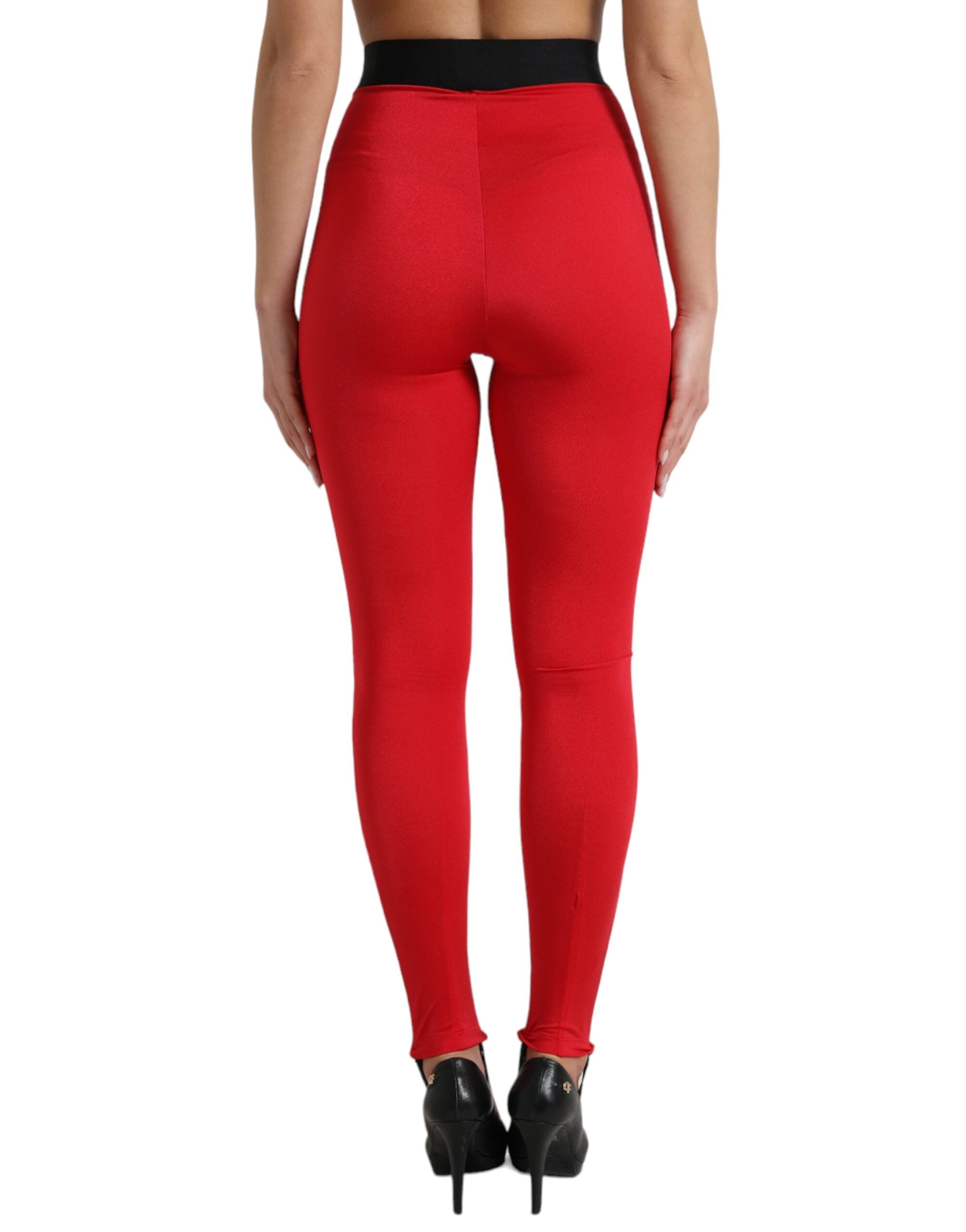 Dolce & Gabbana Red Nylon DG Logo Slim Leggings Pants -   -  Dolce & Gabbana.