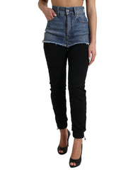 Dolce & Gabbana Black Blue Cotton High Waist PRETTY Denim Pants -   -  Dolce & Gabbana.