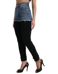 Dolce & Gabbana Black Blue Cotton High Waist PRETTY Denim Pants -   -  Dolce & Gabbana.