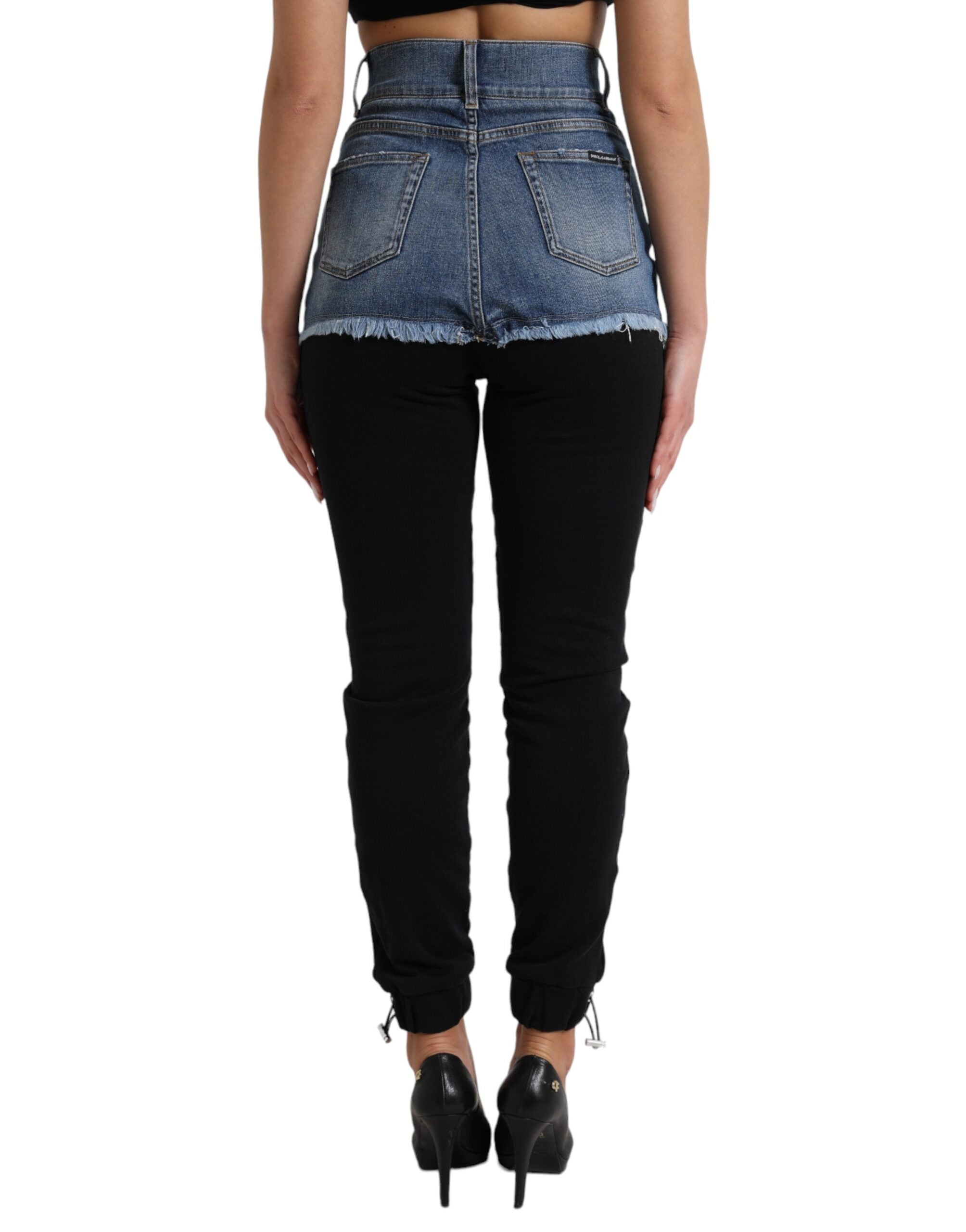 Dolce & Gabbana Black Blue Cotton High Waist PRETTY Denim Pants -   -  Dolce & Gabbana.