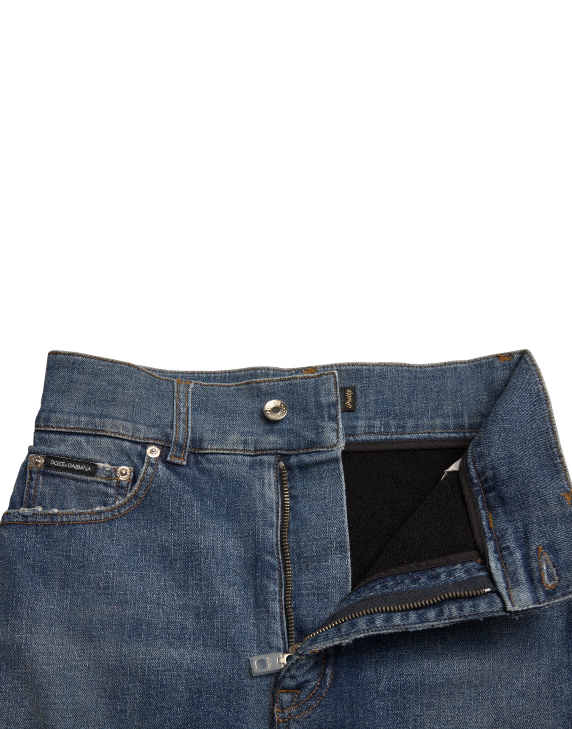 Dolce & Gabbana Black Blue Cotton High Waist PRETTY Denim Pants -   -  Dolce & Gabbana.
