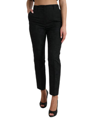 Dolce & Gabbana Black Polyester High Waist Tapered Pants -   -  Dolce & Gabbana.