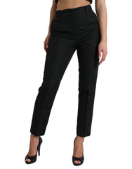 Dolce & Gabbana Black Polyester High Waist Tapered Pants -   -  Dolce & Gabbana.