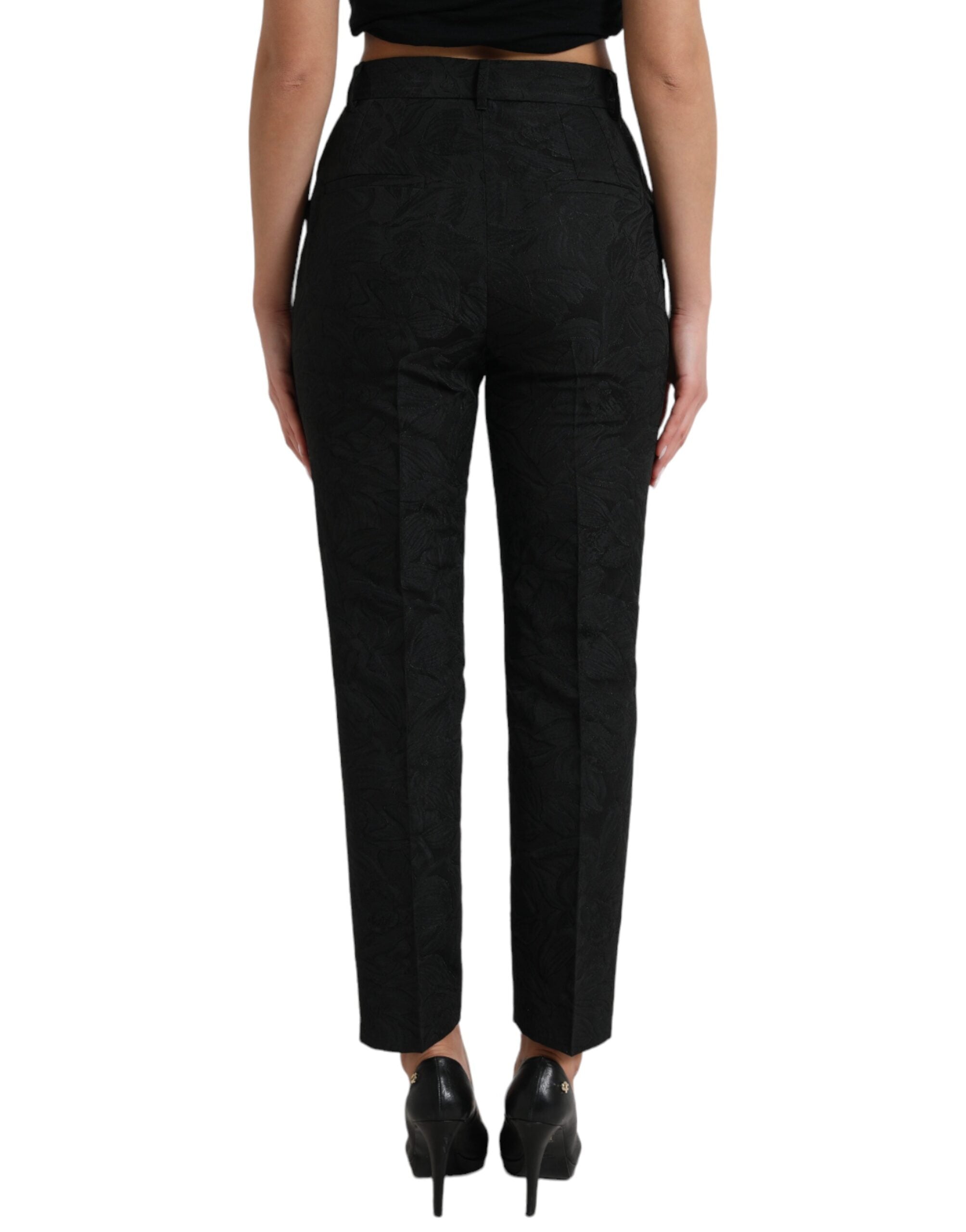 Dolce & Gabbana Black Polyester High Waist Tapered Pants -   -  Dolce & Gabbana.