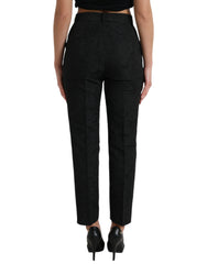 Dolce & Gabbana Black Polyester High Waist Tapered Pants -   -  Dolce & Gabbana.