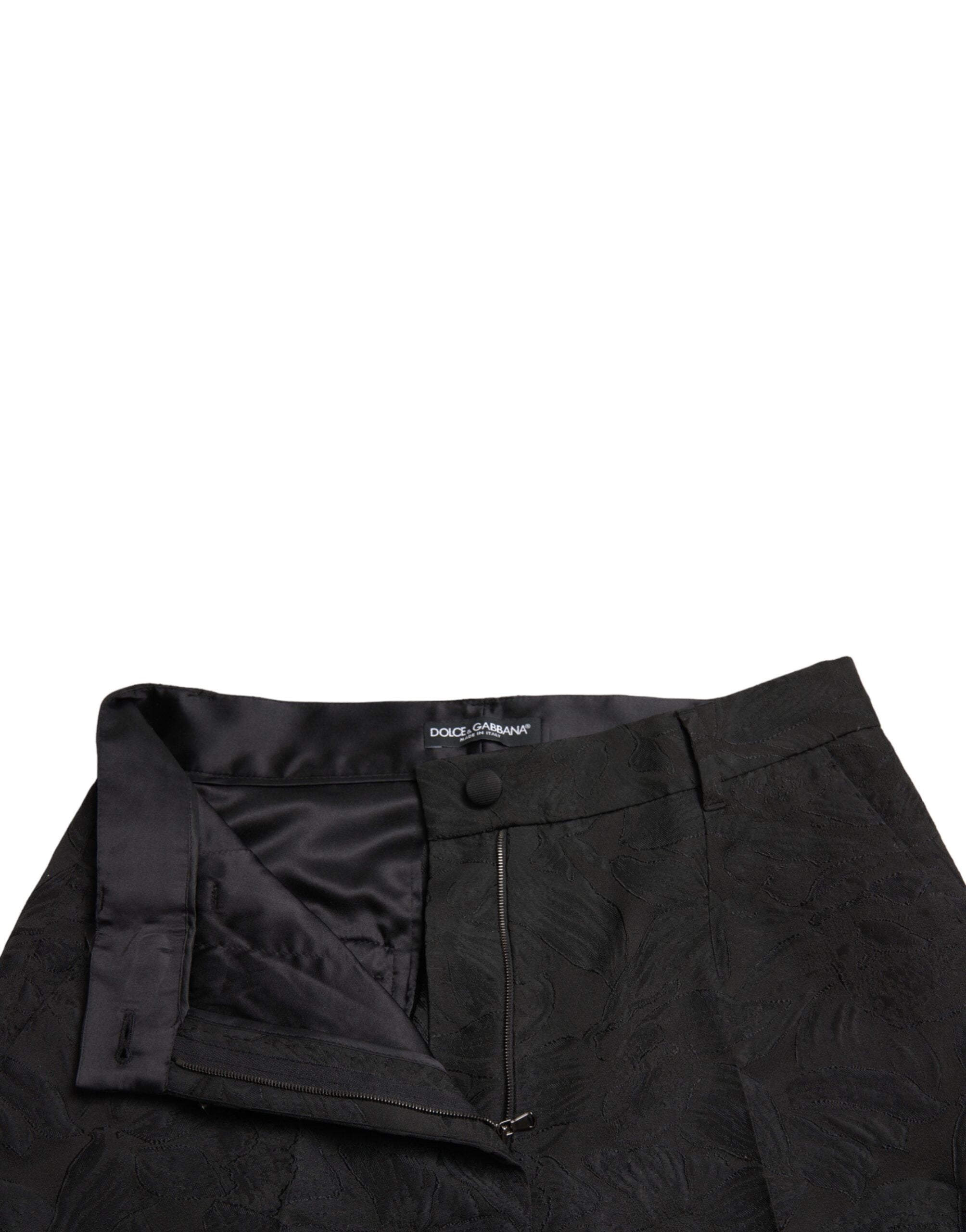 Dolce & Gabbana Black Polyester High Waist Tapered Pants -   -  Dolce & Gabbana.