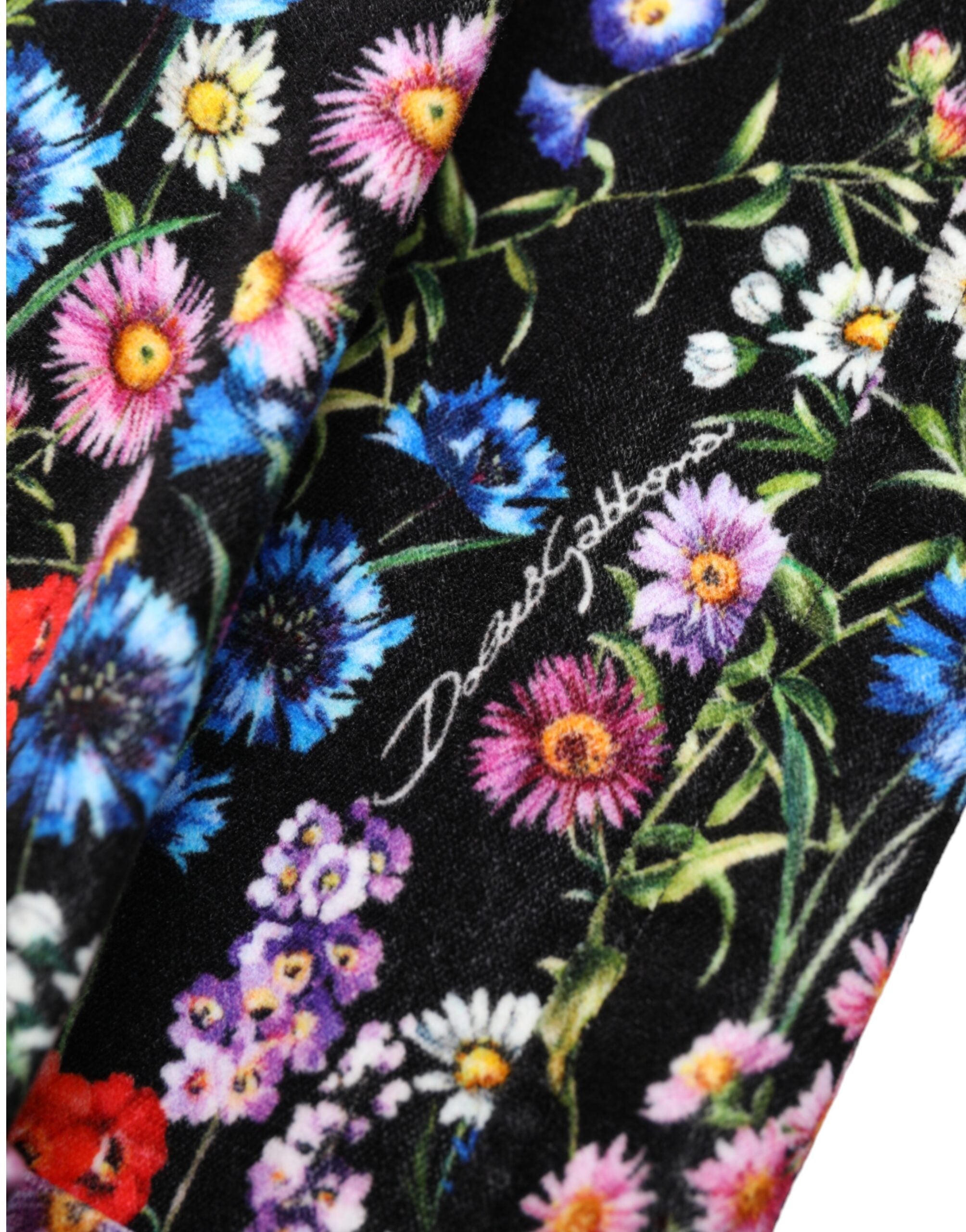 Dolce & Gabbana Black Floral High Waist Hot Pants Shorts -   -  Dolce & Gabbana.
