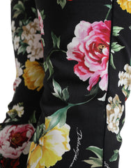 Dolce & Gabbana Black Floral Print Mid Waist Cropped Pants -   -  Dolce & Gabbana.