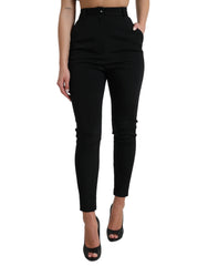 Dolce & Gabbana Black Wool Stretch High Waist Skinny Pants -   -  Dolce & Gabbana.