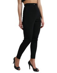 Dolce & Gabbana Black Wool Stretch High Waist Skinny Pants -   -  Dolce & Gabbana.